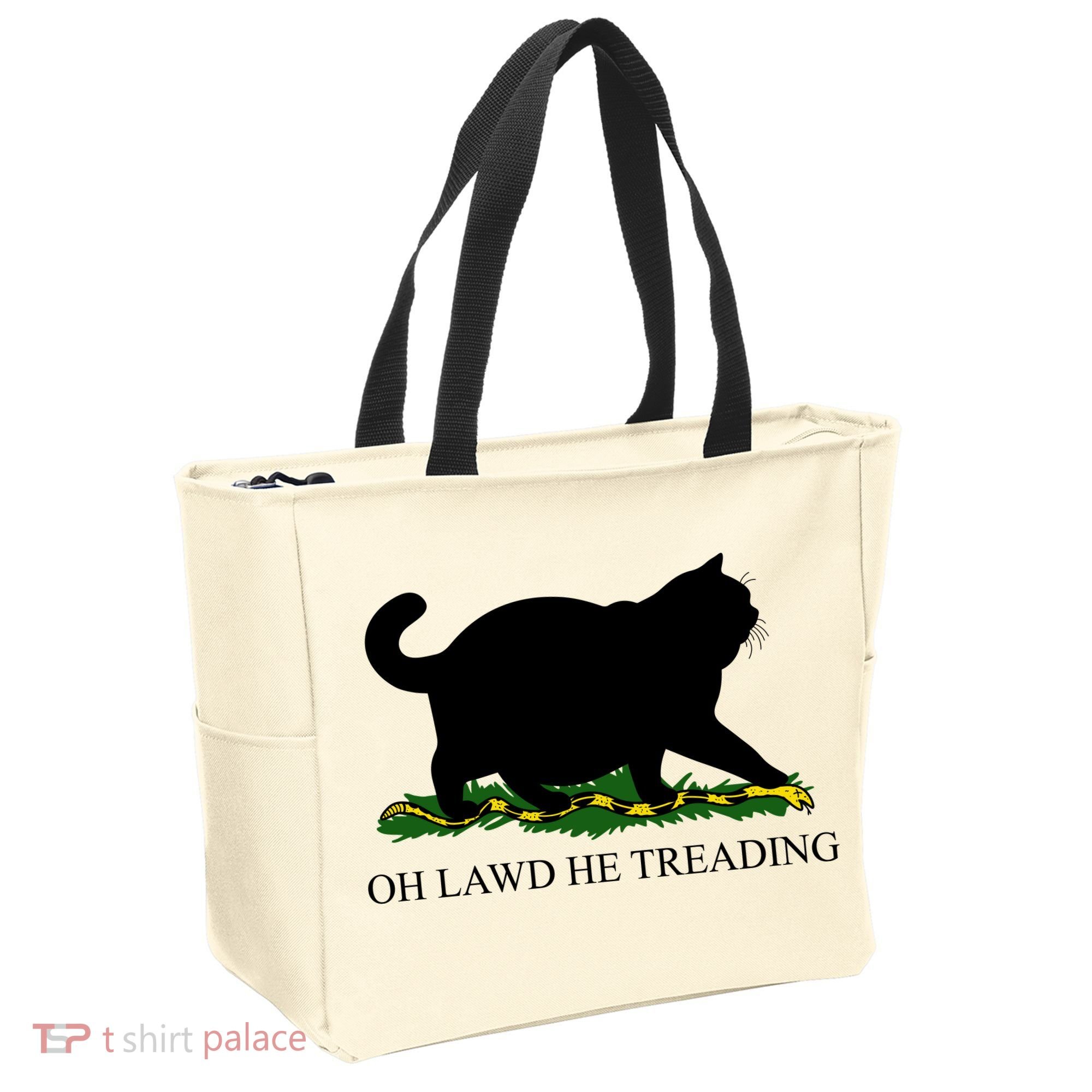 Funny Oh Lawd He Treading Meme Dont Tread On Me Tote Bag