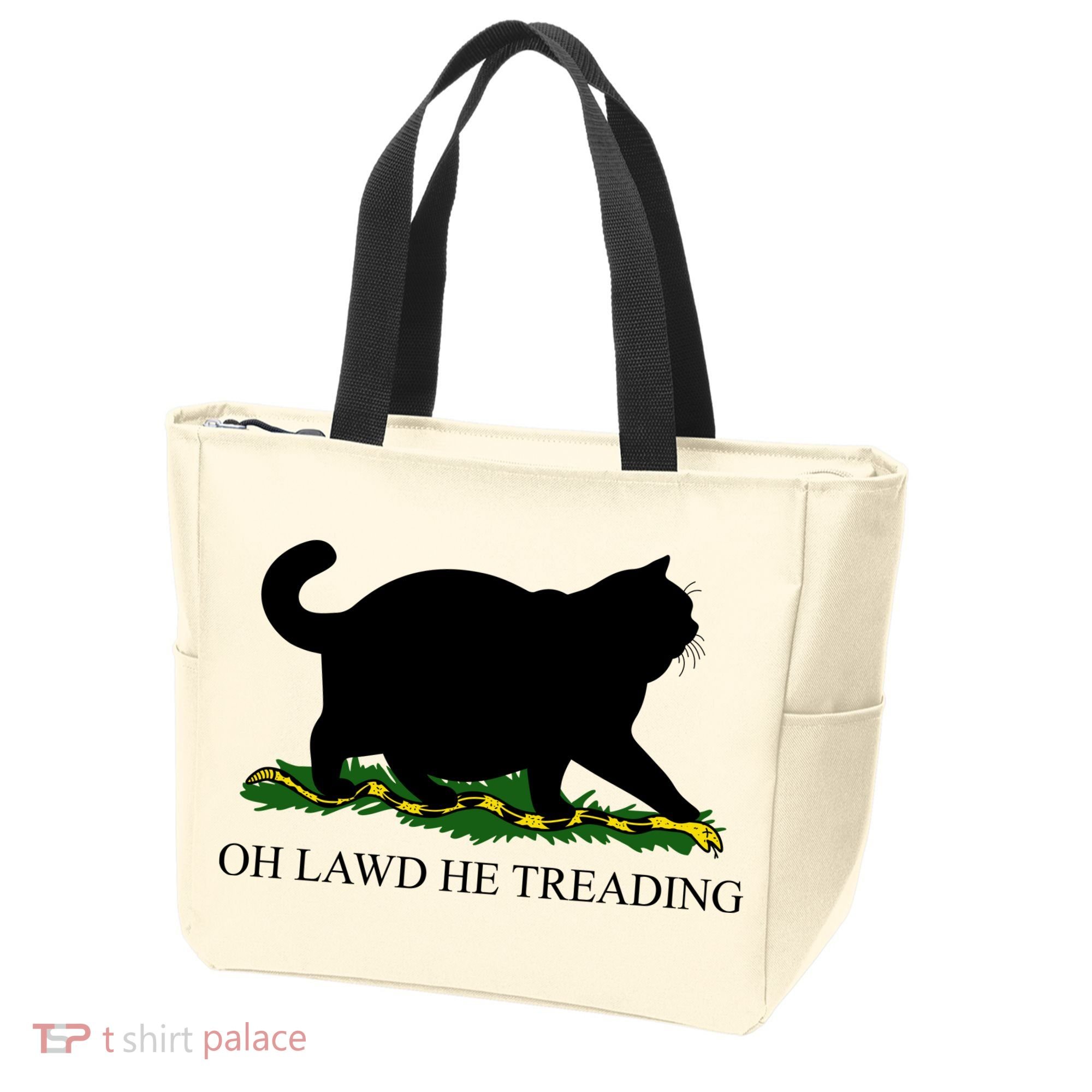 Funny Oh Lawd He Treading Meme Dont Tread On Me Tote Bag