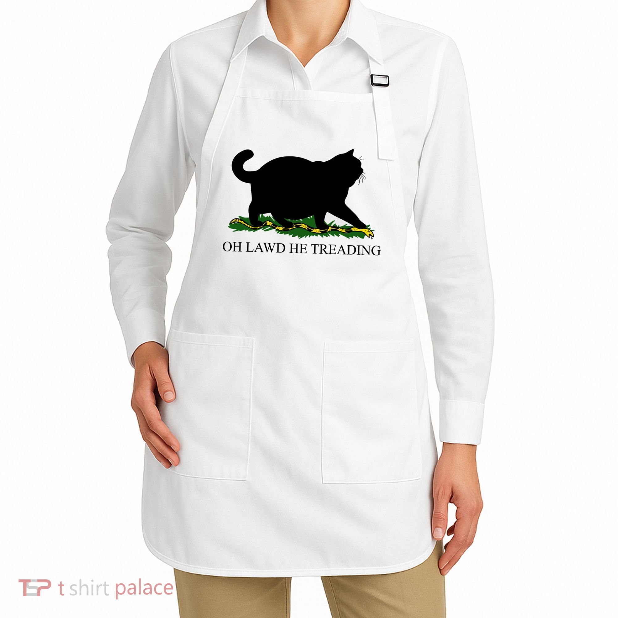 Funny Oh Lawd He Treading Meme Dont Tread On Me Apron