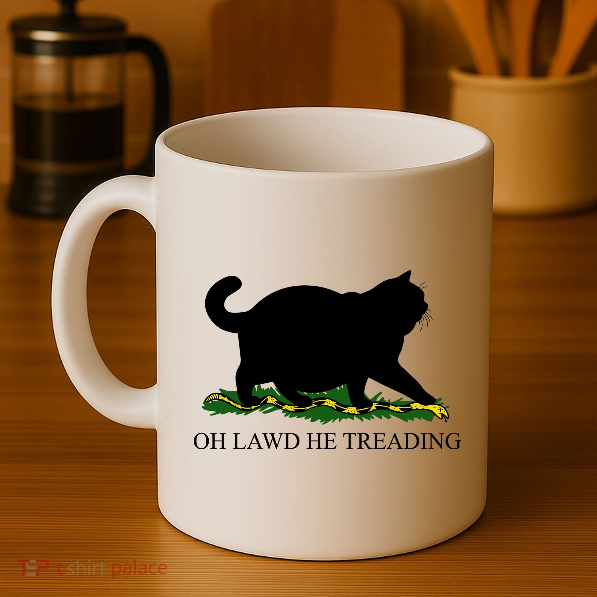 Funny Oh Lawd He Treading Meme Dont Tread On Me Coffee Mug