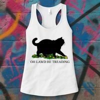 Funny Oh Lawd He Treading Meme Dont Tread On Me Women's Tank Top thumb 3