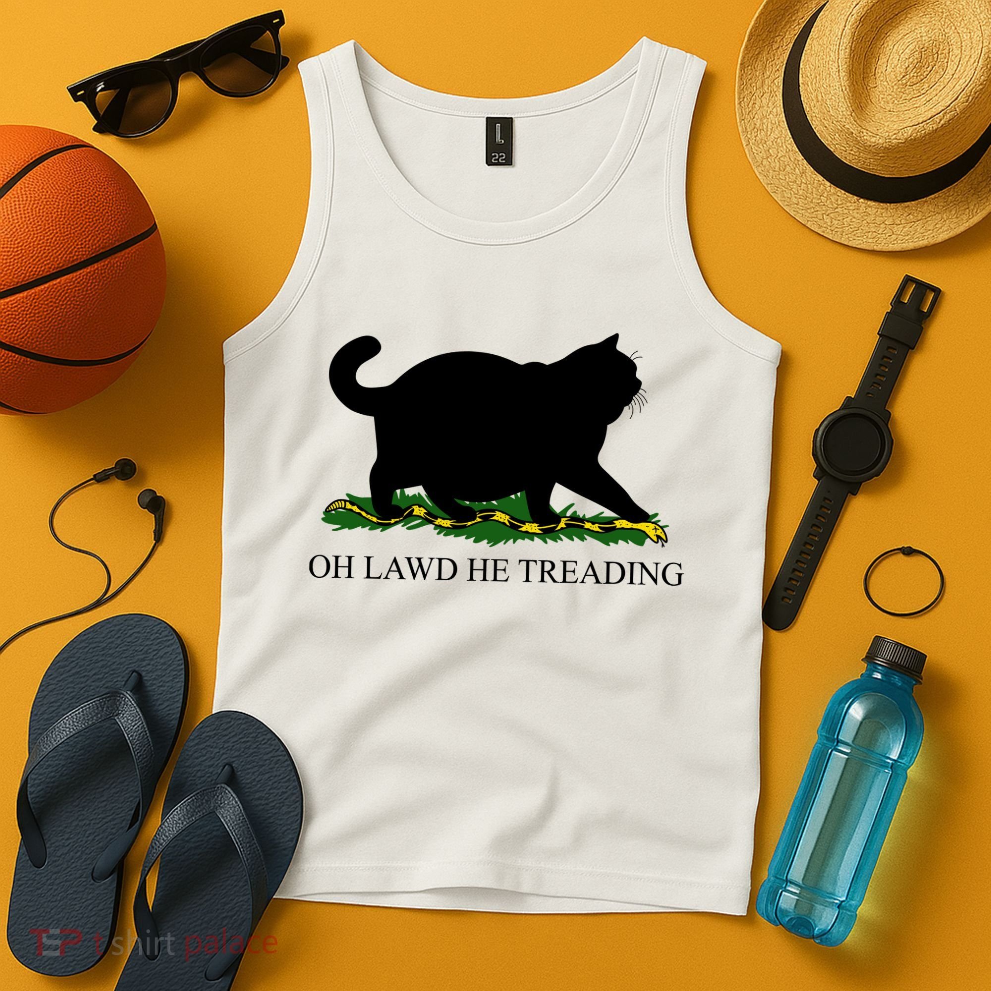 Funny Oh Lawd He Treading Meme Dont Tread On Me Tank Top