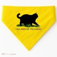 Funny Oh Lawd He Treading Meme Dont Tread On Me USA-Made Doggie Bandana thumb 0