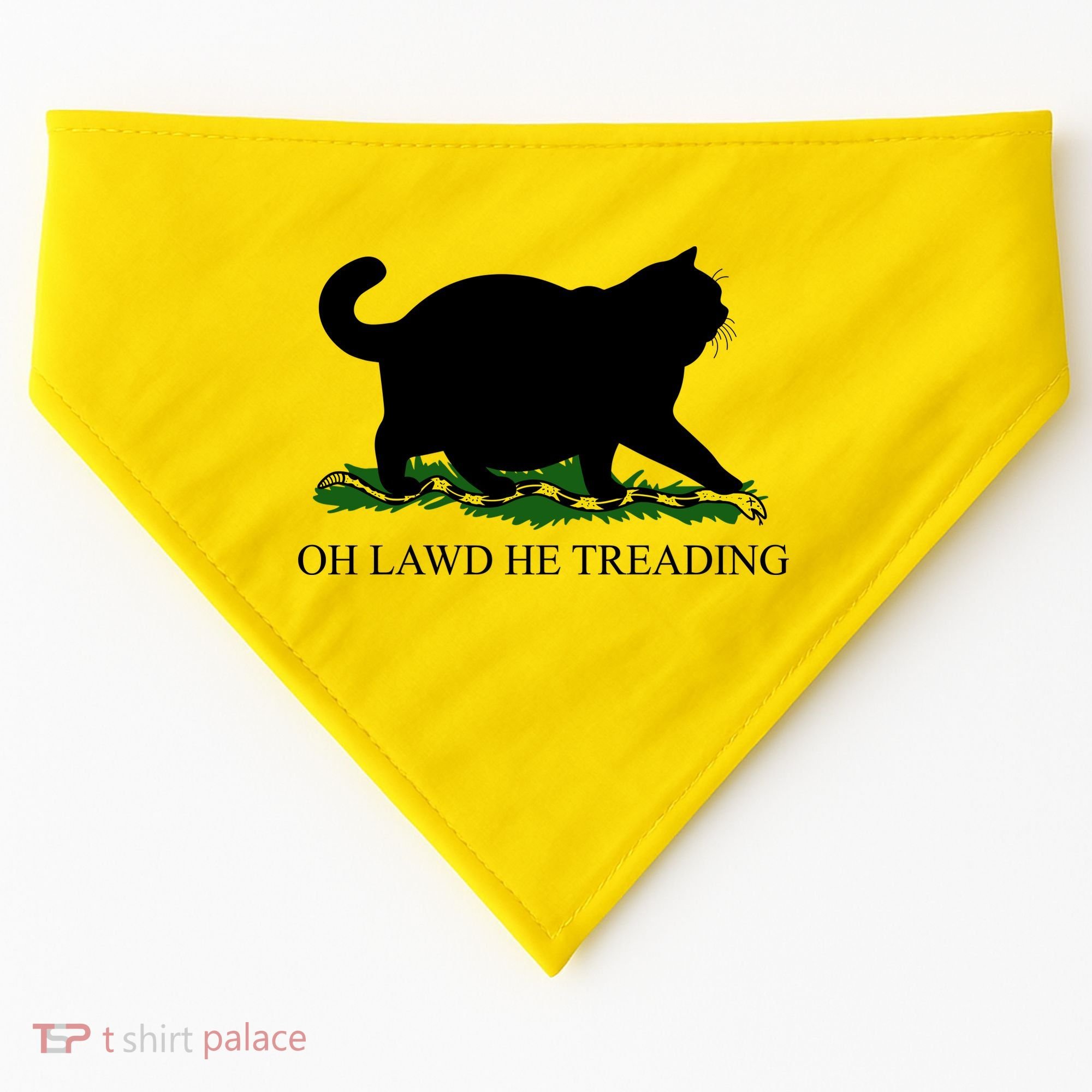Funny Oh Lawd He Treading Meme Dont Tread On Me USA-Made Doggie Bandana