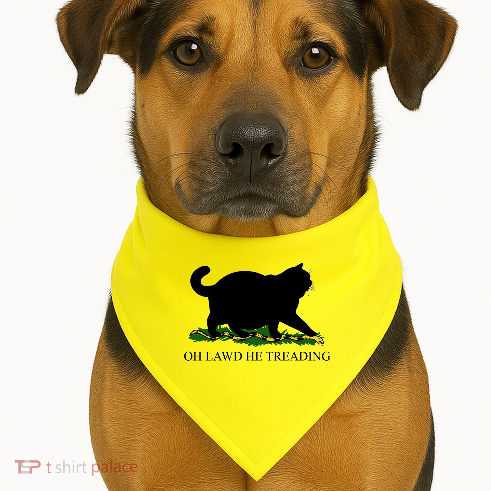 Funny Oh Lawd He Treading Meme Dont Tread On Me USA-Made Doggie Bandana