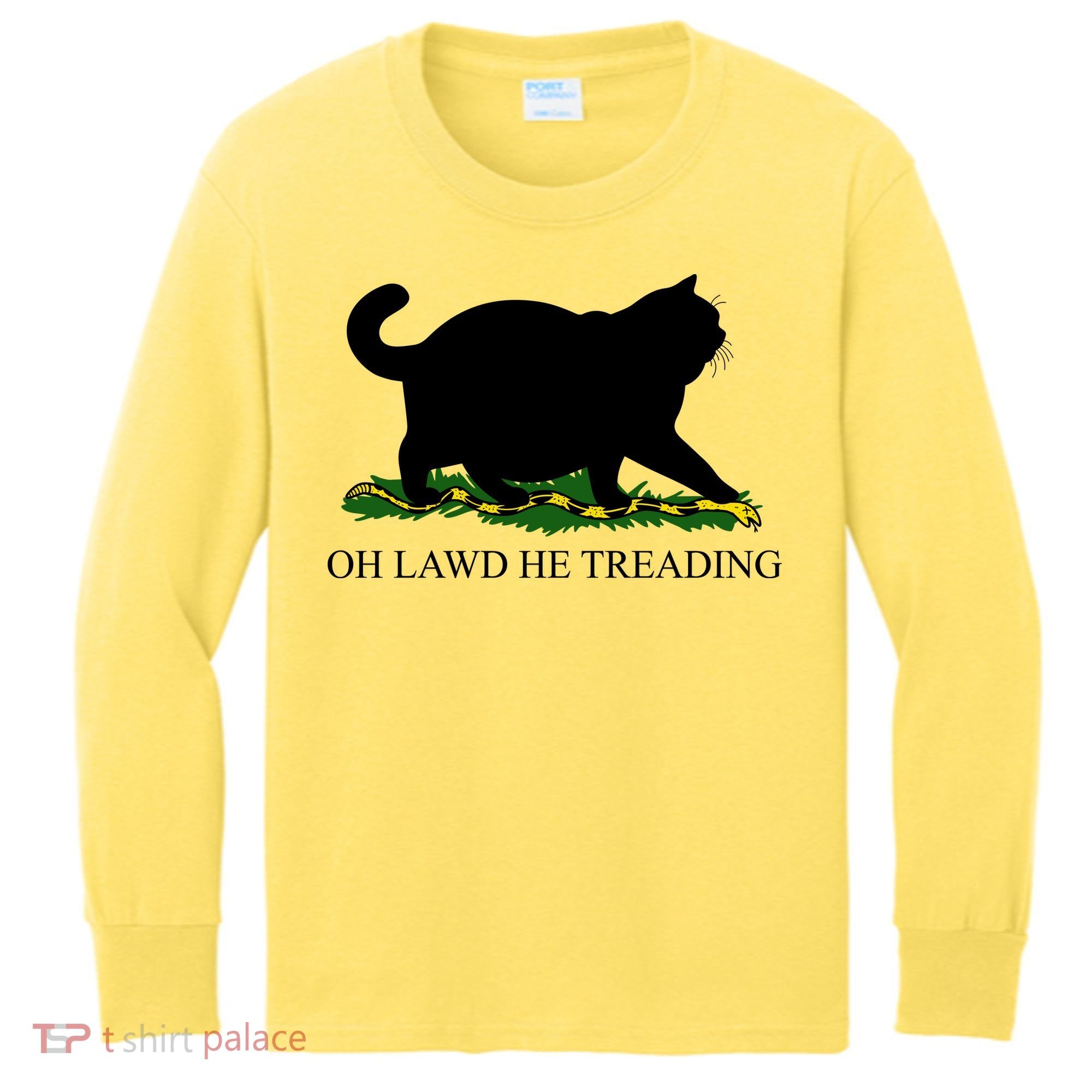 Funny Oh Lawd He Treading Meme Dont Tread On Me Kids Long Sleeve Shirt