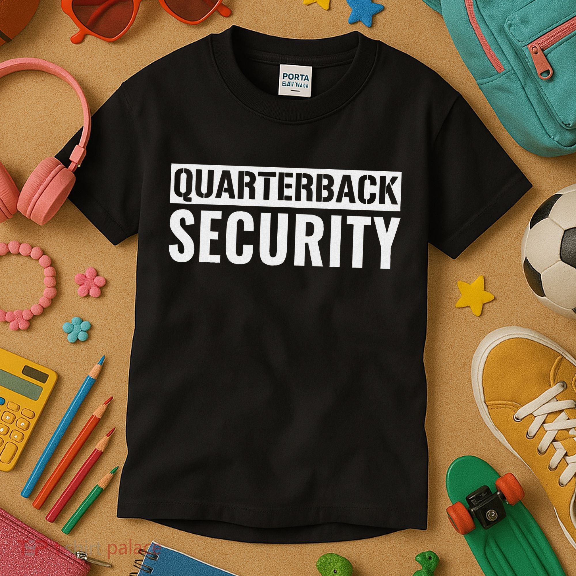 Football Offensive Line Lineman Quarterback Protection Kids T-Shirt