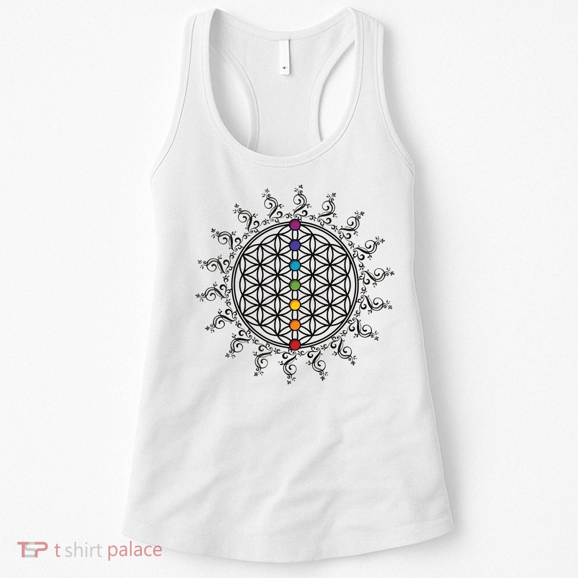 Flower Of Life Sacred Geometry Yoga Chakras Meditation Women's Tank Top