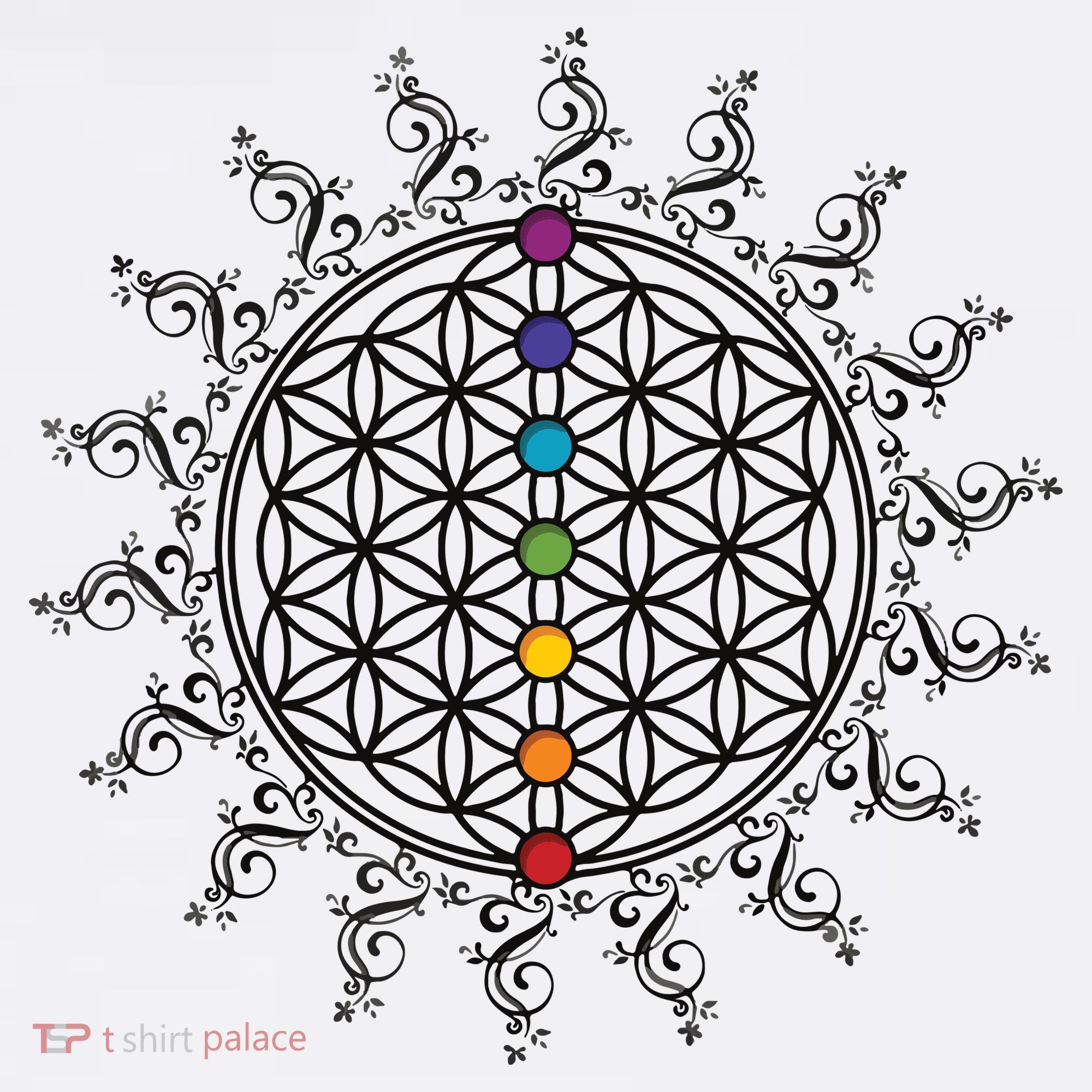 Flower Of Life Sacred Geometry Yoga Chakras Meditation Women's Tank Top