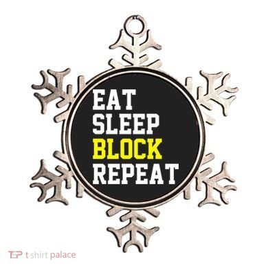 football offensive lineman funny Eat sleep Block repeat Premium Ornament