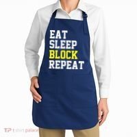 football offensive lineman funny Eat sleep Block repeat Premium Apron thumb 2