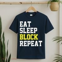 football offensive lineman funny Eat sleep Block repeat Premium T-Shirt thumb 2