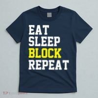 football offensive lineman funny Eat sleep Block repeat Premium T-Shirt thumb 5