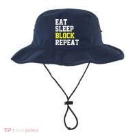football offensive lineman funny Eat sleep Block repeat Premium Bucket Hat thumb 0