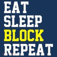 football offensive lineman funny Eat sleep Block repeat Premium Polo thumb 2