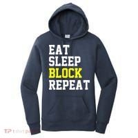 football offensive lineman funny Eat sleep Block repeat Premium Women's Hoodie thumb 0