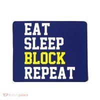 football offensive lineman funny Eat sleep Block repeat Premium Mousepad thumb 0