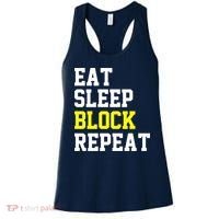football offensive lineman funny Eat sleep Block repeat Premium Women's Tank Top thumb 0