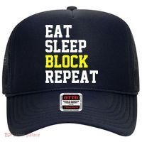 football offensive lineman funny Eat sleep Block repeat Premium Hat thumb 0