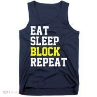 football offensive lineman funny Eat sleep Block repeat Premium Tank Top thumb 0