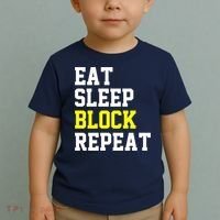 football offensive lineman funny Eat sleep Block repeat Premium Toddler T-Shirt thumb 2
