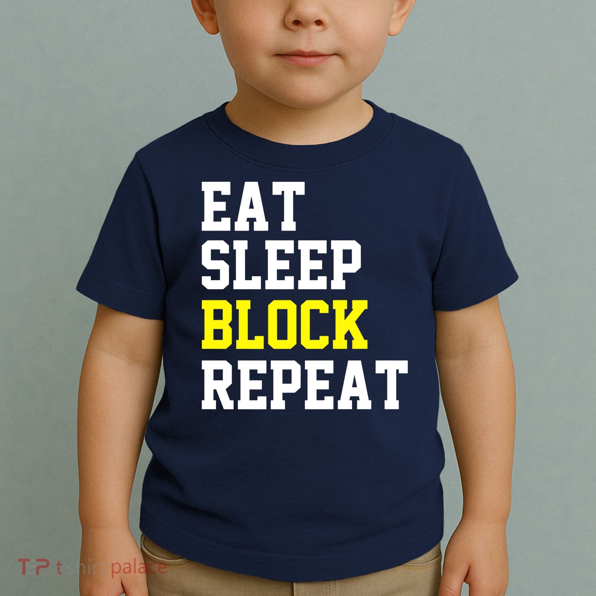 football offensive lineman funny Eat sleep Block repeat Premium Toddler T-Shirt