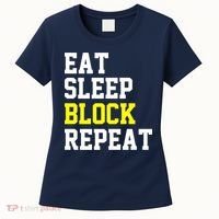 football offensive lineman funny Eat sleep Block repeat Premium Women's T-Shirt thumb 0