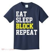 football offensive lineman funny Eat sleep Block repeat Premium Kids T-Shirt thumb 0