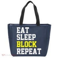 football offensive lineman funny Eat sleep Block repeat Premium Tote Bag thumb 0