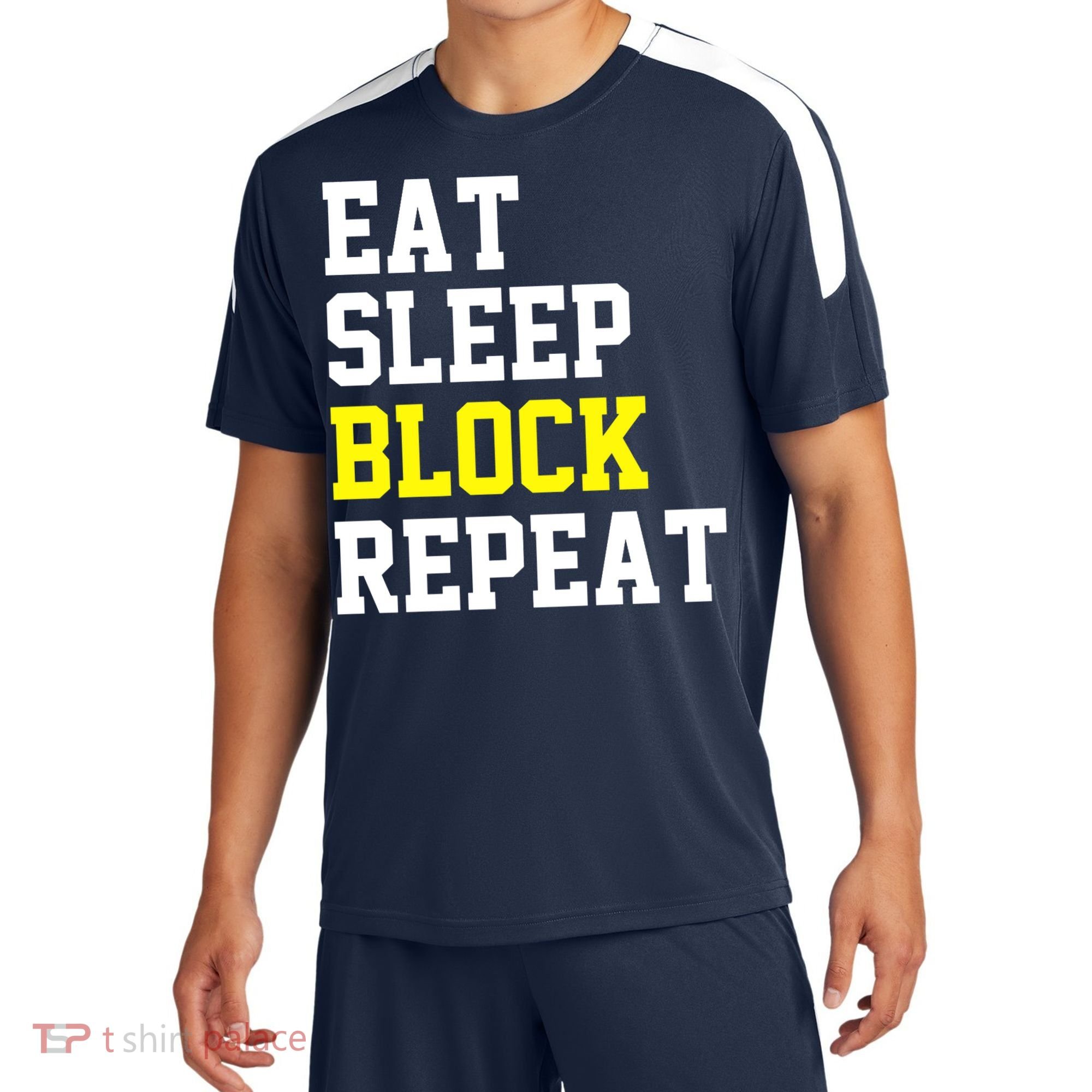 football offensive lineman funny Eat sleep Block repeat Premium Sport-Tek Competitor United Soccer Jersey