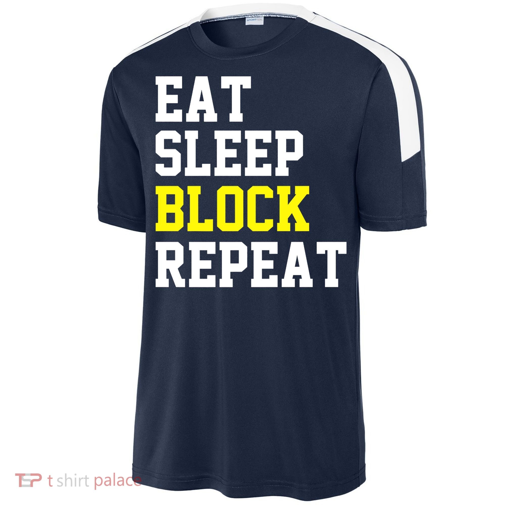 football offensive lineman funny Eat sleep Block repeat Premium Sport-Tek Competitor United Soccer Jersey