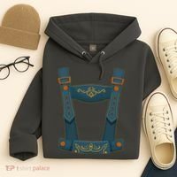 Funny Oktoberfest Lederhosen Costume Hoodie thumb 4