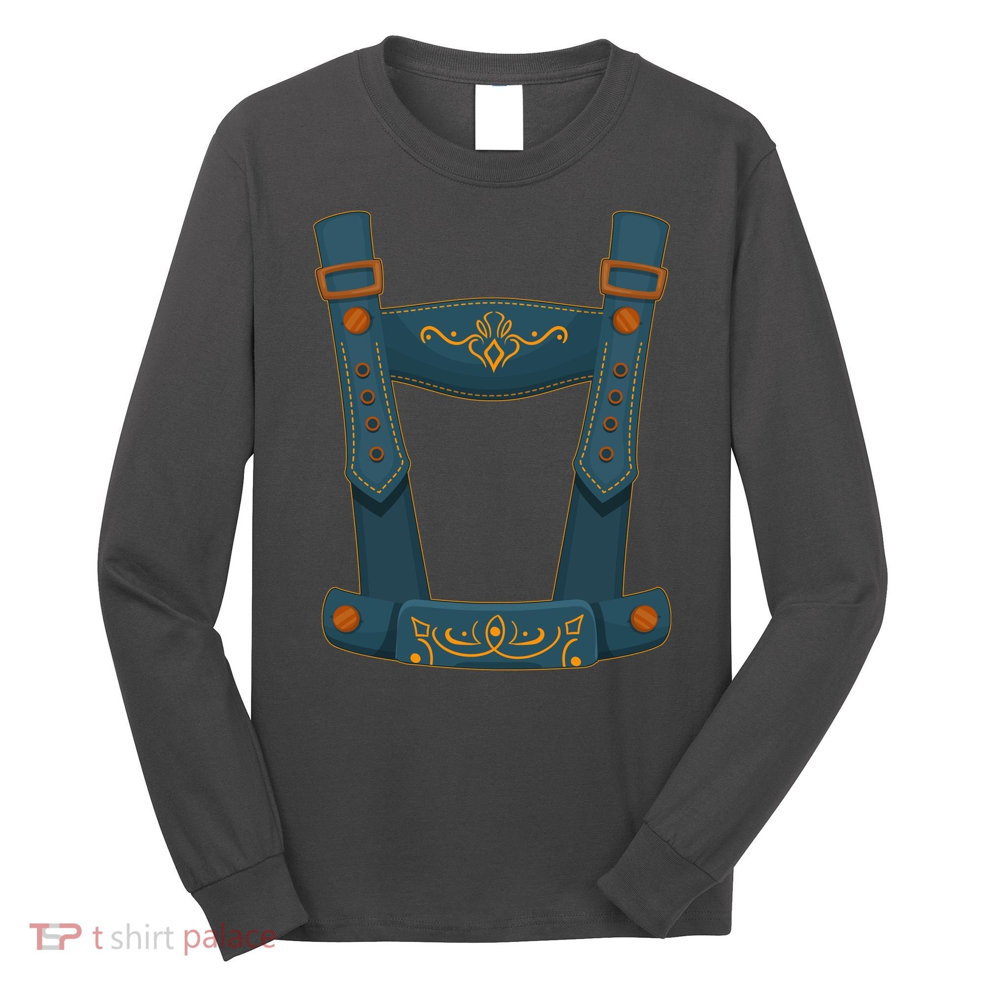 Funny Oktoberfest Lederhosen Costume Long Sleeve Shirt