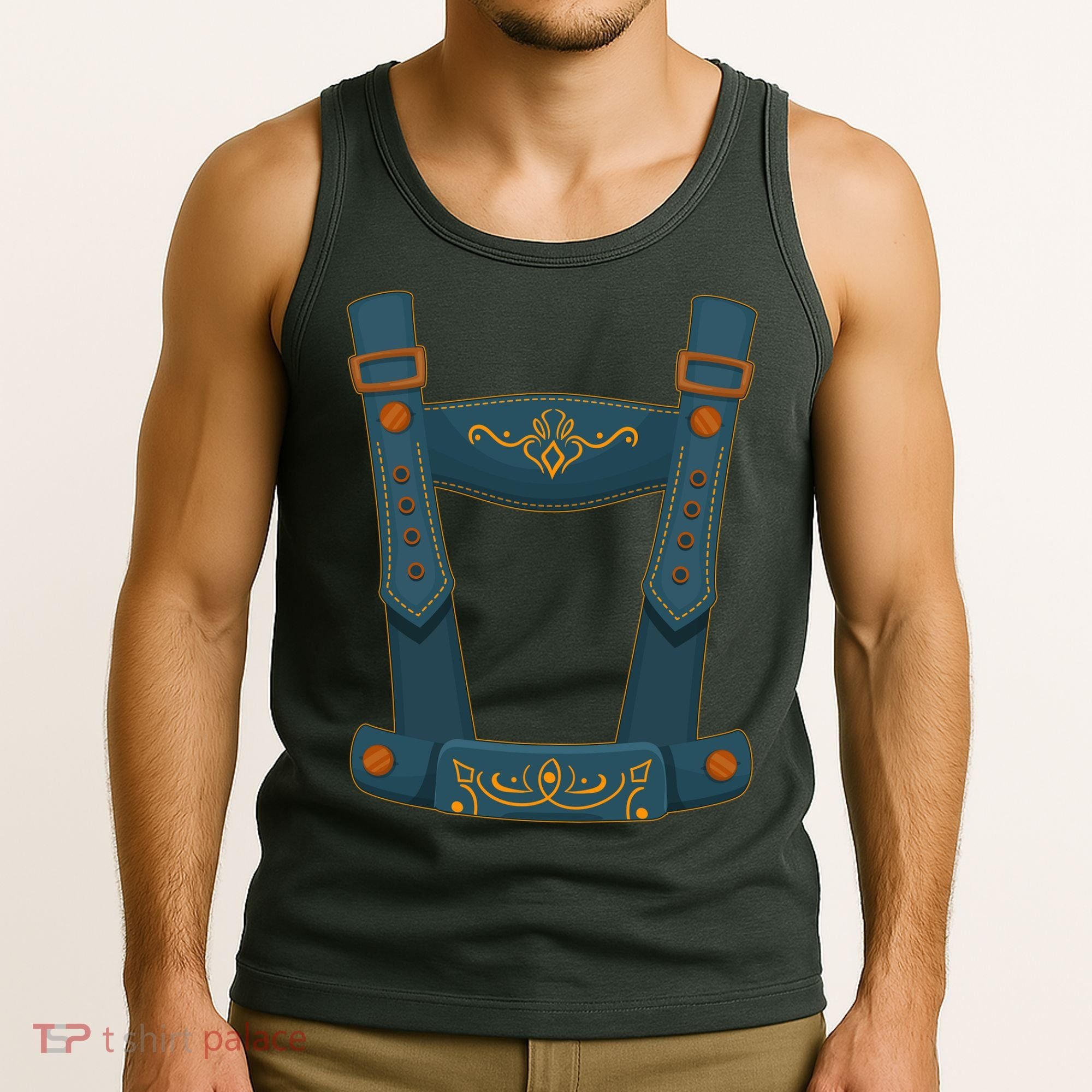 Funny Oktoberfest Lederhosen Costume Tank Top