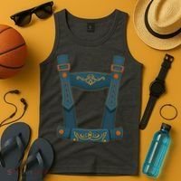 Funny Oktoberfest Lederhosen Costume Tank Top thumb 4