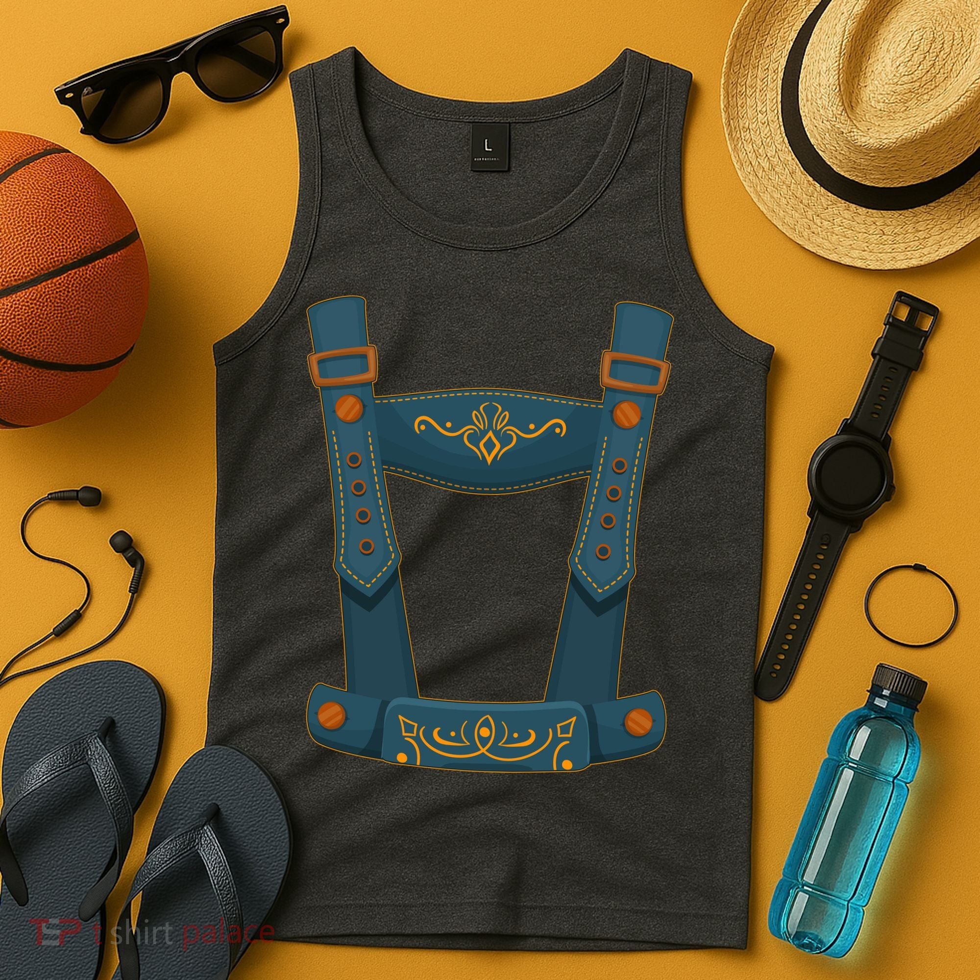 Funny Oktoberfest Lederhosen Costume Tank Top