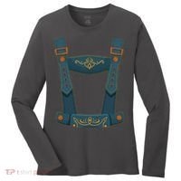 Funny Oktoberfest Lederhosen Costume Women's Long Sleeve Shirt thumb 0