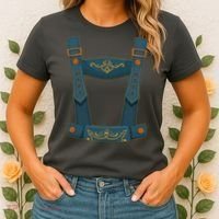 Funny Oktoberfest Lederhosen Costume Women's T-Shirt thumb 2