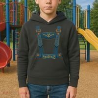 Funny Oktoberfest Lederhosen Costume Kids Hoodie thumb 2