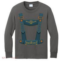 Funny Oktoberfest Lederhosen Costume Kids Long Sleeve Shirt thumb 0