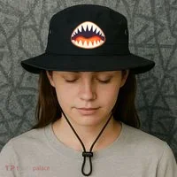Funny Open Mouth Shark Attack Bucket Hat thumb 3