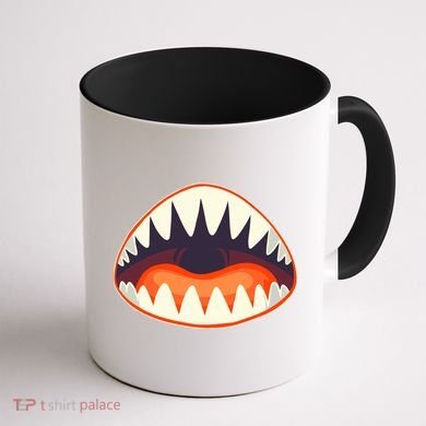 Funny Open Mouth Shark Attack Coffee Mug back