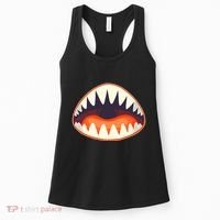 Funny Open Mouth Shark Attack Women's Tank Top thumb 0