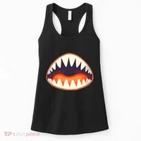 Funny Open Mouth Shark Attack Women's Tank Top thumb 0