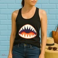 Funny Open Mouth Shark Attack Women's Tank Top thumb 2
