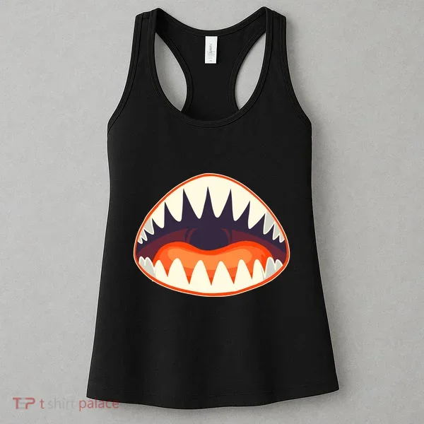 Funny Open Mouth Shark Attack Women's Tank Top