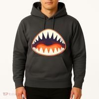 Funny Open Mouth Shark Attack Hoodie thumb 2