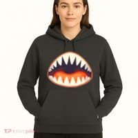 Funny Open Mouth Shark Attack Hoodie thumb 5