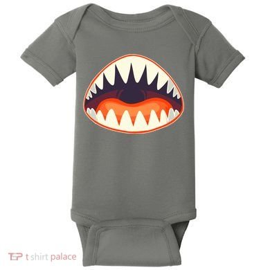 Funny Open Mouth Shark Attack Baby Bodysuit