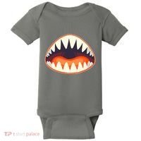 Funny Open Mouth Shark Attack Baby Bodysuit thumb 0